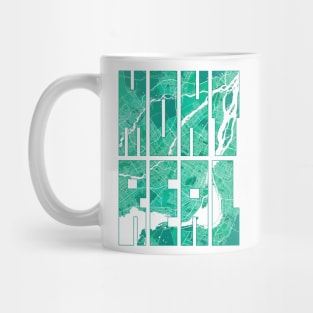 Montreal, Canada City Map Typography - Watercolor Mug